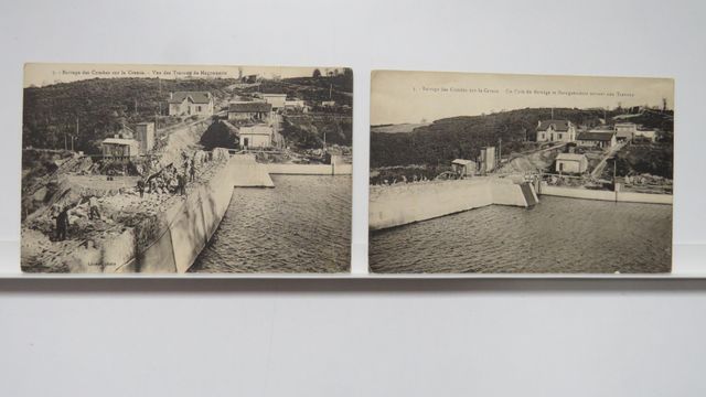 Felletin : Barrage des Combes. Lot de 2cpa. TBE.