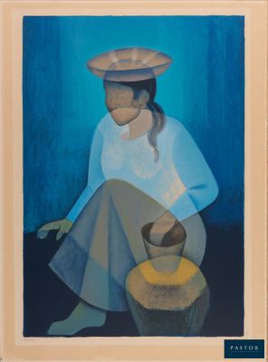 une image représentant un tableau d'une femme portant un bol sur la tête