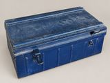 a blue box that is sitting on a table
