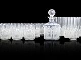 crystal decanter set with six glasses and a decanter decanter