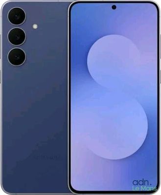 l'avant et l'arrière d'un smartphone bleu muni d'un appareil photo