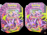 deux paquets de cartes à collectionner Pokémon au motif violet et jaune