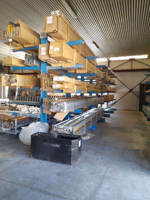 a large room with a lot of shelves and shelves
