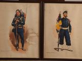 two framed pictures of men in military uniforms standing next to each other
