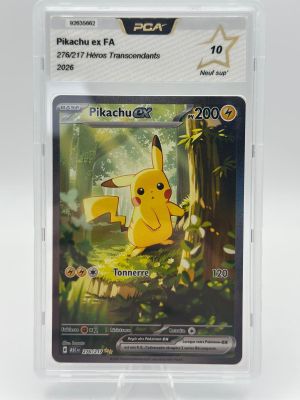 the pokemon card is in a clear plastic case