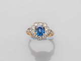 a sapphire and diamond cluster ring