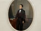 a painting of a man in a suit and bow tie