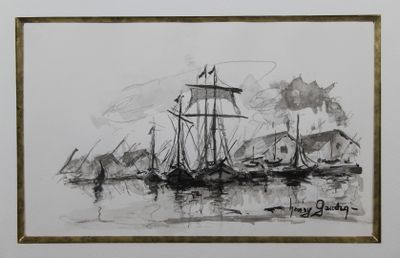 an image of a drawing of a boat in the water