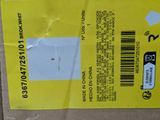 packaging of a computer hard drive on a cardboard box