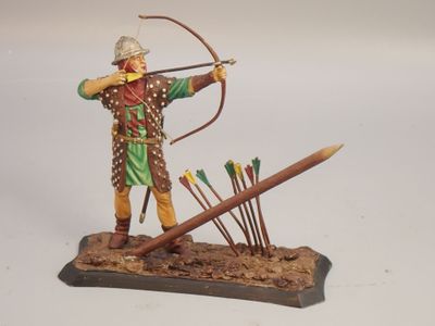 Figurines d'artistes - Moyen-Age, 90 mm, Archer avec pique d…