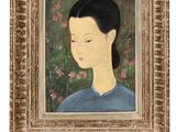 an image of a painting of a woman in a blue shirt