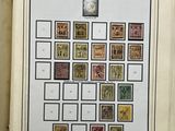 an open book with a picture of stamps on it