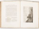 an open book with a picture of a man climbing a mountain