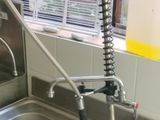 a sink with a faucet and a faucet in it