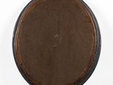 an image of a brown and black plate on a clear base