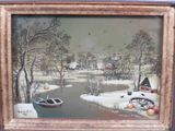 a picture of a painting of a winter scene