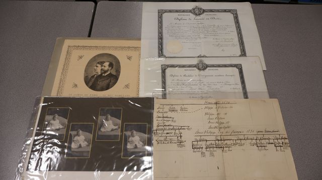 Diplômes, arbre généalogique de la famille d’Orléans