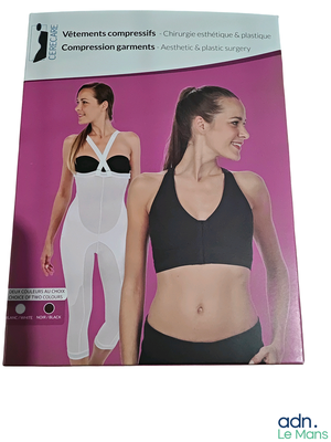 packaging of a women ' s sports bra top and leggings