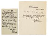 une lettre écrite en allemand sur une feuille de papier