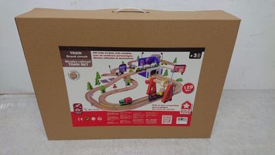 Train en bois, grand circuit, 129 pièces HOUSE OF TOYS, Dime…