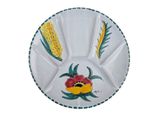a white plate with a flower design on it