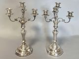 pair of antique silver plated candelabs