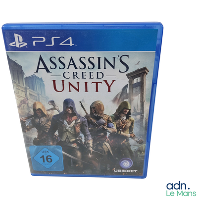 assassin ' s creed unity ps4 game on a white background