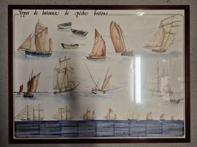 a picture of a picture of boats in the water