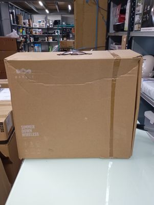 a box sitting on top of a table in a store