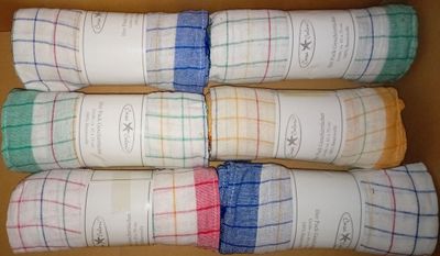 Lot de 60 torchons à carreaux 100% coton. Dimensions : 70x45 cm enviro - Photo 1