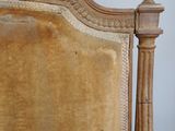 an image of a bed with a wooden headboard and foot board
