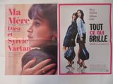 two movie posters of a woman with a handbag and a man with a handbag
