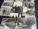 several old black and white photos of men and women in military uniforms