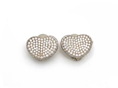 Paire de clips d'oreilles en or 750 millièmes partiellement …