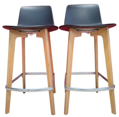 pair of mid century modern bar stools