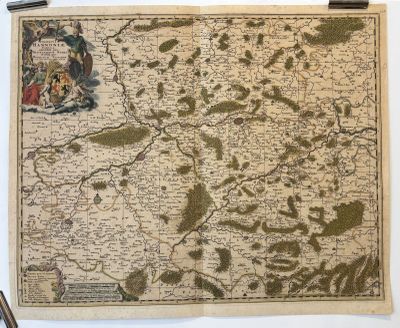 an old map of the country of england with a pen and ink