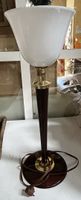 LAMPE Mazda à fût en aluminium et bois de placage, vasque en… (photo 3)
