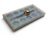 a small wooden box with a clock on it