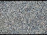 an image of a black and white painting of letters on a black background