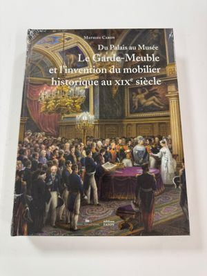 the cover of a book with a painting of a large group of people in a room