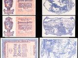 quatre types différents de billets de banque allemands sur fond noir