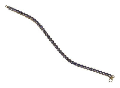 BRACELET en argent doré 925/1000 serti de tanzanites rondes …