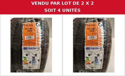 deux photos d'une paire de pneus sur lesquelles figure une étiquette de prix