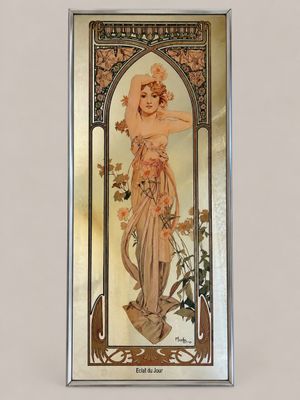 an image of a picture of a woman with flowers in her hair