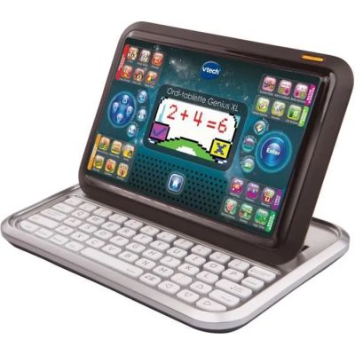 a tablet computer with a keyboard on top of it