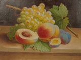 a painting of a bunch of fruit on a table