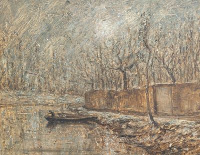 Louis CARRAND (1821-1899) Pêcheur sur sa barque par temps d'…