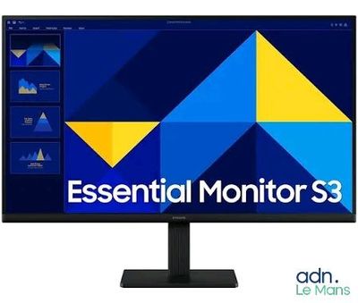a computer monitor with the words essential monitors 3 on it