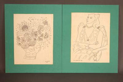 D'après Henri MATISSE (1869-1954). Bouquet de Fleurs - Femme…