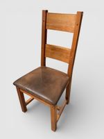 CHAISE DE BUREAU en bois massif, garniture de cuir